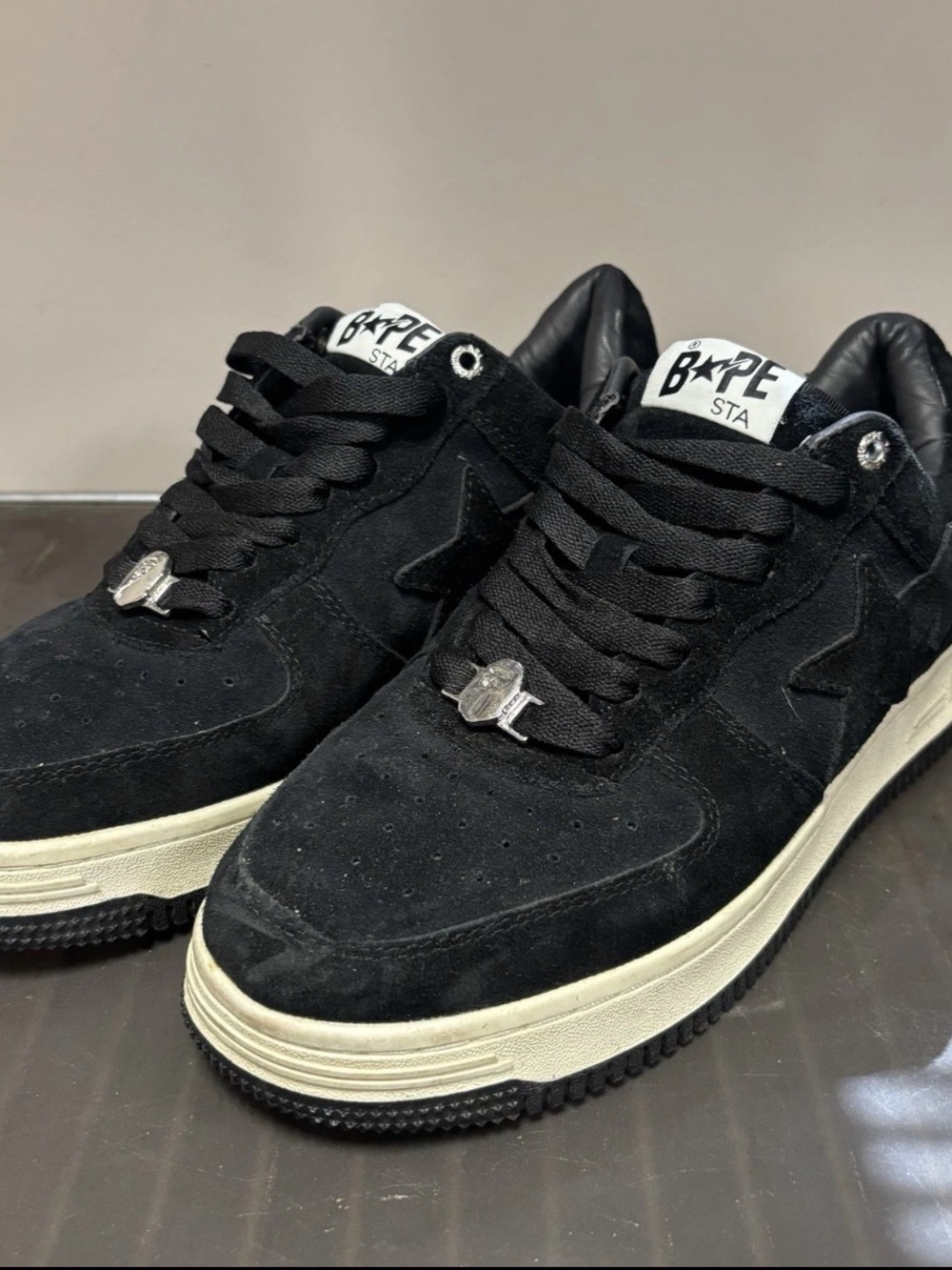 Size 10 - A Bathing Ape Bapesta M1 Low Black Suede